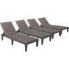 imageDevoko Outdoor Chaise Lounge Chair Set of 2 with 5Position Adjustable Back Waterproof amp Lightweight PP Lounge Chairs for Outside Pool Patio BlackDeep Brown