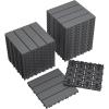 imageDevoko Plastic Interlocking Deck Tiles 36 Pack 12x12 Waterproof Patio Flooring Tiles Outdoor Deck Tiles for Porch Balcony Poolside Backyard 36 Dark GrayDark Gray