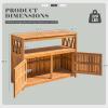imageDevoko Outdoor Storage Cabinet Weatherproof Cabinet Acacia Wood with 2 Magnetic Doors and Shelve Outdoor Buffet TV Stand Potting Table BrownBrown