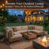imageDevoko Patio Furniture Set7 Pieces Outdoor Wicker Sectional Couch with Thick Cushions ampGlass Tabletop PE Rattan Backyard Conversation Sofa with Coffee Table for Deck PorchBeige