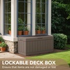 image:imageDevoko 100 Gallon Outdoor Storage Box Waterproof Resin Deck Box for Patio Furniture Lockable Container for Garden Cushions amp Pool Supplies Black 100 GallonLight Brown