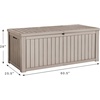 image:imageDevoko 100 Gallon Outdoor Storage Box Waterproof Resin Deck Box for Patio Furniture Lockable Container for Garden Cushions amp Pool Supplies Black 100 GallonLight Brown