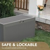 image:imageDevoko 100 Gallon Outdoor Storage Box Waterproof Resin Deck Box for Patio Furniture Lockable Container for Garden Cushions amp Pool Supplies Black 100 GallonGray