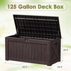 image:imageDevoko 100 Gallon Outdoor Storage Box Waterproof Resin Deck Box for Patio Furniture Lockable Container for Garden Cushions amp Pool Supplies Black 100 GallonBrown
