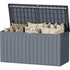 image:imageDevoko 100 Gallon Outdoor Storage Box Waterproof Resin Deck Box for Patio Furniture Lockable Container for Garden Cushions amp Pool Supplies Black 100 GallonGray