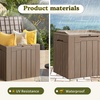 image:imageDevoko 100 Gallon Outdoor Storage Box Waterproof Resin Deck Box for Patio Furniture Lockable Container for Garden Cushions amp Pool Supplies Black 100 GallonLight Brown