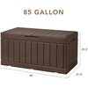 image:imageDevoko 100 Gallon Outdoor Storage Box Waterproof Resin Deck Box for Patio Furniture Lockable Container for Garden Cushions amp Pool Supplies Black 100 GallonBrown