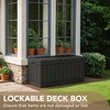 image:imageDevoko 100 Gallon Outdoor Storage Box Waterproof Resin Deck Box for Patio Furniture Lockable Container for Garden Cushions amp Pool Supplies Black 100 GallonBlack