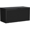 image:imageDevoko 100 Gallon Outdoor Storage Box Waterproof Resin Deck Box for Patio Furniture Lockable Container for Garden Cushions amp Pool Supplies Black 100 GallonBlack