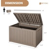 image:imageDevoko 100 Gallon Outdoor Storage Box Waterproof Resin Deck Box for Patio Furniture Lockable Container for Garden Cushions amp Pool Supplies Black 100 GallonLight Brown