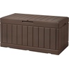 image:imageDevoko 100 Gallon Outdoor Storage Box Waterproof Resin Deck Box for Patio Furniture Lockable Container for Garden Cushions amp Pool Supplies Black 100 GallonBrown