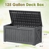 image:imageDevoko 100 Gallon Outdoor Storage Box Waterproof Resin Deck Box for Patio Furniture Lockable Container for Garden Cushions amp Pool Supplies Black 100 GallonGray
