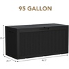 image:imageDevoko 100 Gallon Outdoor Storage Box Waterproof Resin Deck Box for Patio Furniture Lockable Container for Garden Cushions amp Pool Supplies Black 100 GallonBlack