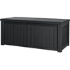 image:imageDevoko 100 Gallon Outdoor Storage Box Waterproof Resin Deck Box for Patio Furniture Lockable Container for Garden Cushions amp Pool Supplies Black 100 GallonBlack