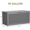 image:imageDevoko 100 Gallon Outdoor Storage Box Waterproof Resin Deck Box for Patio Furniture Lockable Container for Garden Cushions amp Pool Supplies Black 100 GallonGray