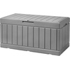 image:imageDevoko 100 Gallon Outdoor Storage Box Waterproof Resin Deck Box for Patio Furniture Lockable Container for Garden Cushions amp Pool Supplies Black 100 GallonGrey