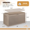 image:imageDevoko 100 Gallon Outdoor Storage Box Waterproof Resin Deck Box for Patio Furniture Lockable Container for Garden Cushions amp Pool Supplies Black 100 GallonLight Brown