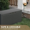 image:imageDevoko 100 Gallon Outdoor Storage Box Waterproof Resin Deck Box for Patio Furniture Lockable Container for Garden Cushions amp Pool Supplies Black 100 GallonGrey