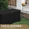 image:imageDevoko 100 Gallon Outdoor Storage Box Waterproof Resin Deck Box for Patio Furniture Lockable Container for Garden Cushions amp Pool Supplies Black 100 GallonBlack