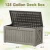 image:imageDevoko 100 Gallon Outdoor Storage Box Waterproof Resin Deck Box for Patio Furniture Lockable Container for Garden Cushions amp Pool Supplies Black 100 GallonLight Brown