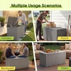 image:imageDevoko 100 Gallon Outdoor Storage Box Waterproof Resin Deck Box for Patio Furniture Lockable Container for Garden Cushions amp Pool Supplies Black 100 GallonLight Brown