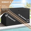 image:imageDevoko 100 Gallon Outdoor Storage Box Waterproof Resin Deck Box for Patio Furniture Lockable Container for Garden Cushions amp Pool Supplies Black 100 GallonBlack
