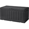 image:imageDevoko 100 Gallon Outdoor Storage Box Waterproof Resin Deck Box for Patio Furniture Lockable Container for Garden Cushions amp Pool Supplies Black 100 GallonBlack