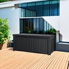 image:imageDevoko 100 Gallon Outdoor Storage Box Waterproof Resin Deck Box for Patio Furniture Lockable Container for Garden Cushions amp Pool Supplies Black 100 GallonBlack