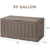 image:imageDevoko 100 Gallon Outdoor Storage Box Waterproof Resin Deck Box for Patio Furniture Lockable Container for Garden Cushions amp Pool Supplies Black 100 GallonLight Brown