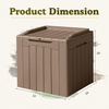 image:imageDevoko 100 Gallon Outdoor Storage Box Waterproof Resin Deck Box for Patio Furniture Lockable Container for Garden Cushions amp Pool Supplies Black 100 GallonLight Brown