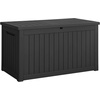 image:imageDevoko 100 Gallon Outdoor Storage Box Waterproof Resin Deck Box for Patio Furniture Lockable Container for Garden Cushions amp Pool Supplies Black 100 GallonBlack