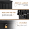 image:imageDevoko 100 Gallon Outdoor Storage Box Waterproof Resin Deck Box for Patio Furniture Lockable Container for Garden Cushions amp Pool Supplies Black 100 GallonBlack