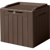 image:imageDevoko 100 Gallon Outdoor Storage Box Waterproof Resin Deck Box for Patio Furniture Lockable Container for Garden Cushions amp Pool Supplies Black 100 GallonBrown