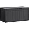 image:imageDevoko 29 Gallon Waterproof Outdoor Storage Box Resin Deck Box Lockable and UV Resistant for Patio Furniture Garden Tools Black 29 GallonBlack