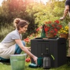 image:imageDevoko 29 Gallon Waterproof Outdoor Storage Box Resin Deck Box Lockable and UV Resistant for Patio Furniture Garden Tools Black 29 GallonBlack