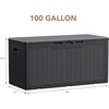 image:imageDevoko 29 Gallon Waterproof Outdoor Storage Box Resin Deck Box Lockable and UV Resistant for Patio Furniture Garden Tools Black 29 GallonBlack