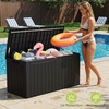 image:imageDevoko 29 Gallon Waterproof Outdoor Storage Box Resin Deck Box Lockable and UV Resistant for Patio Furniture Garden Tools Black 29 GallonBlack