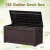 image:imageDevoko 29 Gallon Waterproof Outdoor Storage Box Resin Deck Box Lockable and UV Resistant for Patio Furniture Garden Tools Black 29 GallonBrown