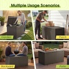 image:imageDevoko 29 Gallon Waterproof Outdoor Storage Box Resin Deck Box Lockable and UV Resistant for Patio Furniture Garden Tools Black 29 GallonBrown