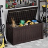 image:imageDevoko 29 Gallon Waterproof Outdoor Storage Box Resin Deck Box Lockable and UV Resistant for Patio Furniture Garden Tools Black 29 GallonBrown