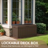 image:imageDevoko 29 Gallon Waterproof Outdoor Storage Box Resin Deck Box Lockable and UV Resistant for Patio Furniture Garden Tools Black 29 GallonBrown