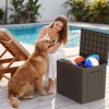 image:imageDevoko 29 Gallon Waterproof Outdoor Storage Box Resin Deck Box Lockable and UV Resistant for Patio Furniture Garden Tools Black 29 GallonBrown