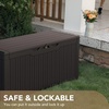 image:imageDevoko 29 Gallon Waterproof Outdoor Storage Box Resin Deck Box Lockable and UV Resistant for Patio Furniture Garden Tools Black 29 GallonDark Brown