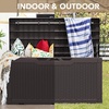 image:imageDevoko 29 Gallon Waterproof Outdoor Storage Box Resin Deck Box Lockable and UV Resistant for Patio Furniture Garden Tools Black 29 GallonDark Brown