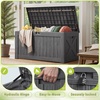 image:imageDevoko 29 Gallon Waterproof Outdoor Storage Box Resin Deck Box Lockable and UV Resistant for Patio Furniture Garden Tools Black 29 GallonGray