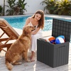 image:imageDevoko 29 Gallon Waterproof Outdoor Storage Box Resin Deck Box Lockable and UV Resistant for Patio Furniture Garden Tools Black 29 GallonGray