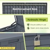 image:imageDevoko 29 Gallon Waterproof Outdoor Storage Box Resin Deck Box Lockable and UV Resistant for Patio Furniture Garden Tools Black 29 GallonGray