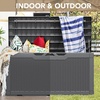 image:imageDevoko 29 Gallon Waterproof Outdoor Storage Box Resin Deck Box Lockable and UV Resistant for Patio Furniture Garden Tools Black 29 GallonGrey
