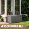 image:imageDevoko 29 Gallon Waterproof Outdoor Storage Box Resin Deck Box Lockable and UV Resistant for Patio Furniture Garden Tools Black 29 GallonGrey