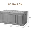 image:imageDevoko 29 Gallon Waterproof Outdoor Storage Box Resin Deck Box Lockable and UV Resistant for Patio Furniture Garden Tools Black 29 GallonGrey